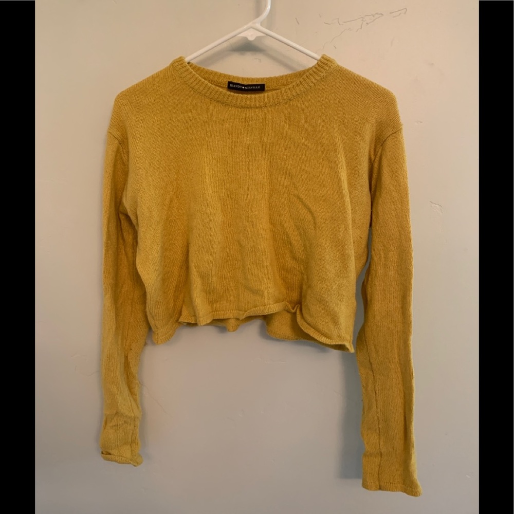yellow cropped brandy melville sweater